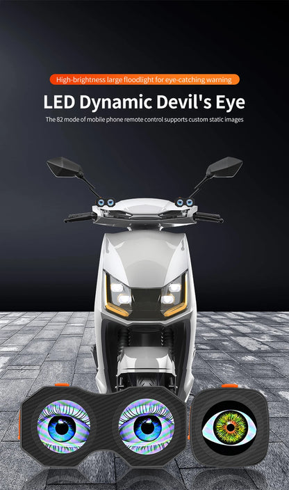 Motorcycle Devil's Eye Lamp Electric Bicycle Rear Light Rear Mirror Modification Eagle Eye LED Dynamic Atmosphere APP Control