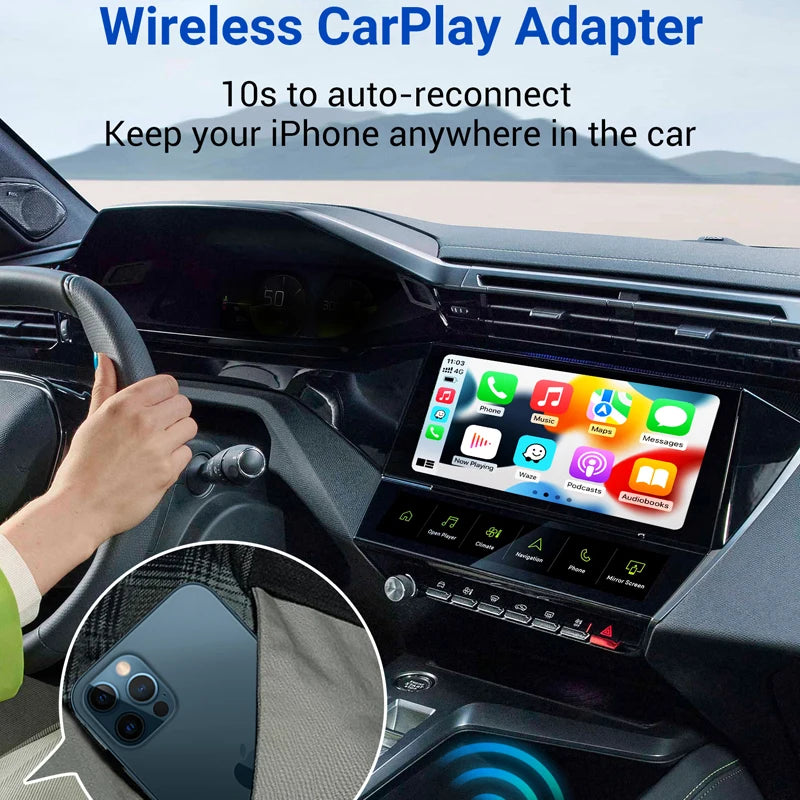 OTTOCAST Play2 Video Pro Android Ai Box Pro Built in YouTube Netflix Tiktok IPTV Wired to Wireless CarPlay Car Accessories