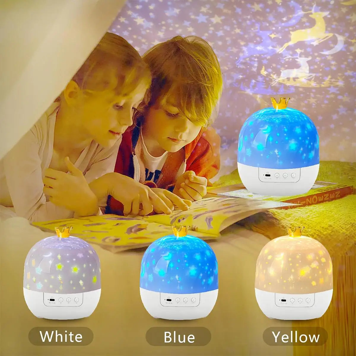 Crown Galaxy Projector 21 In 1 Light Lamp Night For Kids Usb Powered Led Decoration Toddler Projection Atmosphere Happy Birthday