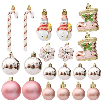 Christmas Decoration 29/20Pcs Christmas Tree Balls Hanging Pendant Candy Cane Pine Cone Ornament Set Christmas Home Decoration 2024 Navidad New Year
