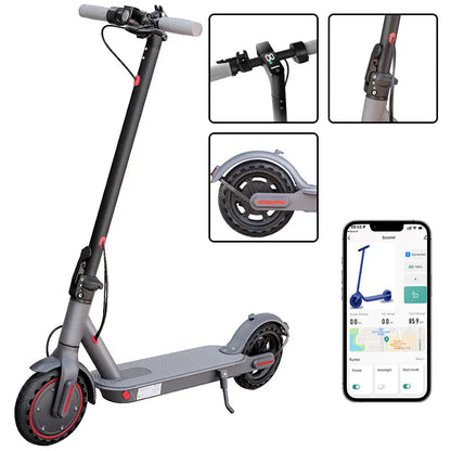 LADPED Electric Scooter 350W 19mph APP Smart Scooter Shock-absorbing Anti-skid ‎8.5 Inches Folding waterproof Electric Scooter