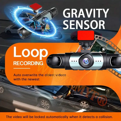 4Lens Car DVR 360 Degrees Video Recorder 1080P Dash Cam 3/4Channel Front Right left optional Rear View camera Car accessory