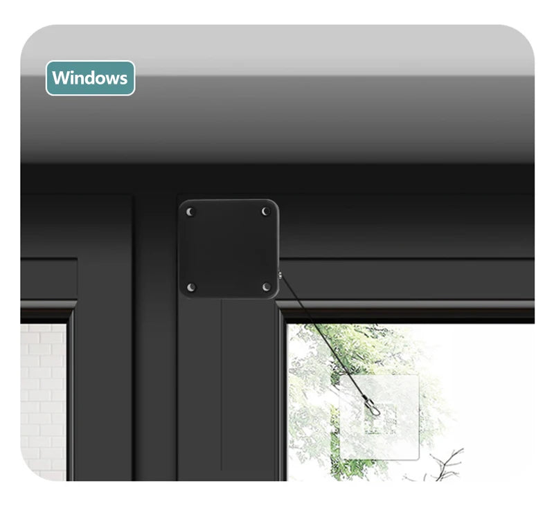 Automatic Door Closer with Pull String – Punch-Free Self-Closing Device, Adjustable Tension, No-Drill