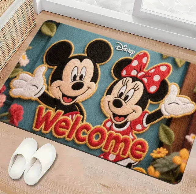 Mickey and Minnie Doormat Halloween Living Room Bathroom Birthday Christmas Home Gifts Party Holiday Essentials Decoration Gift