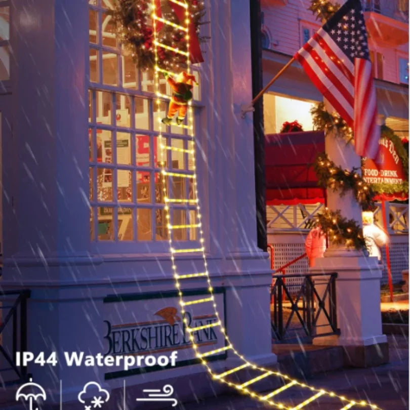 Christmas Lights 1.5/3M Christmas Decoration LED Santa Claus Climbing Ladder Light USB Plug 8 Flashing Modes Suitable Home Xmas Tree Wall Window