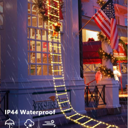 Christmas Lights 1.5/3M Christmas Decoration LED Santa Claus Climbing Ladder Light USB Plug 8 Flashing Modes Suitable Home Xmas Tree Wall Window