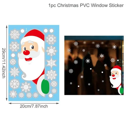 Christmas Window Stickers Merry Christmas Decorations for Home 2025 Christmas Wall Sticker Kids Room New Year Decoration 2026