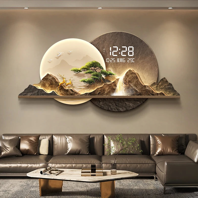 Modern Nordic Wall Watch Digital Luxury Big Size Creative Design Clock Wall Aesthetic Xenomorph Horloge Murale Room Decorations