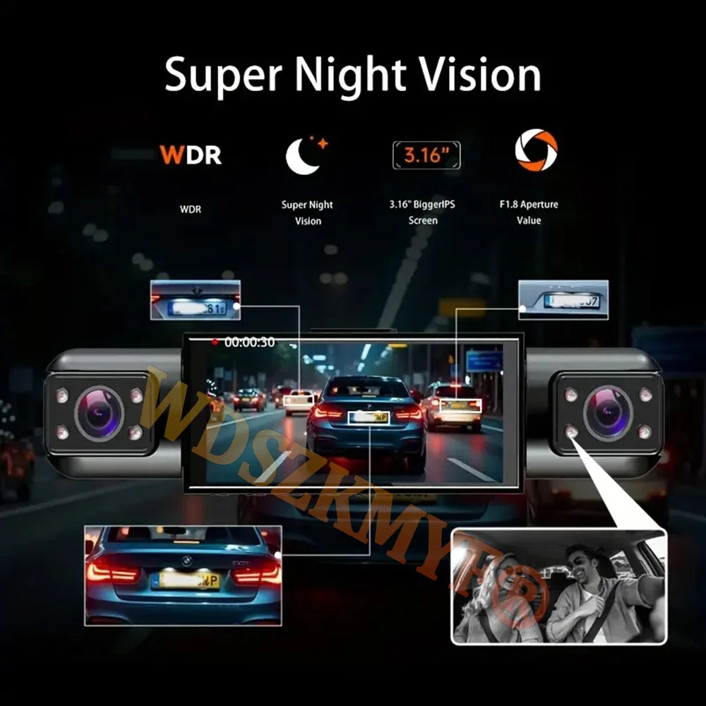 4Lens Car DVR 360 Degrees Video Recorder 1080P Dash Cam 3/4Channel Front Right left optional Rear View camera Car accessory