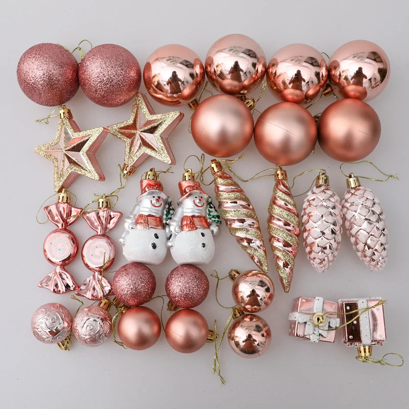 Christmas Decoration 29/20Pcs Christmas Tree Balls Hanging Pendant Candy Cane Pine Cone Ornament Set Christmas Home Decoration 2024 Navidad New Year