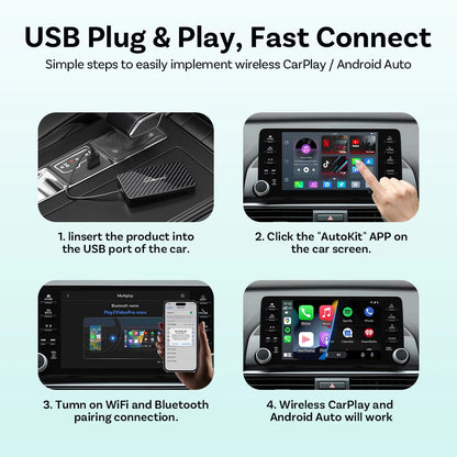 OTTOCAST Play2 Video Pro Carplay Ai Box Wireless Android Auto Adapter Built in Youtube Netflix TV BOX For VW Benz 99% of Cars