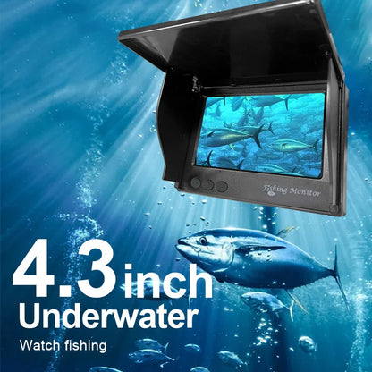 Fish Finder with Underwater 1080P HD Camera – 4.3" LCD Screen, Night Vision, 5000mAh Battery, Portable Fishing Tool for Ice, Lake & Boat Fishing