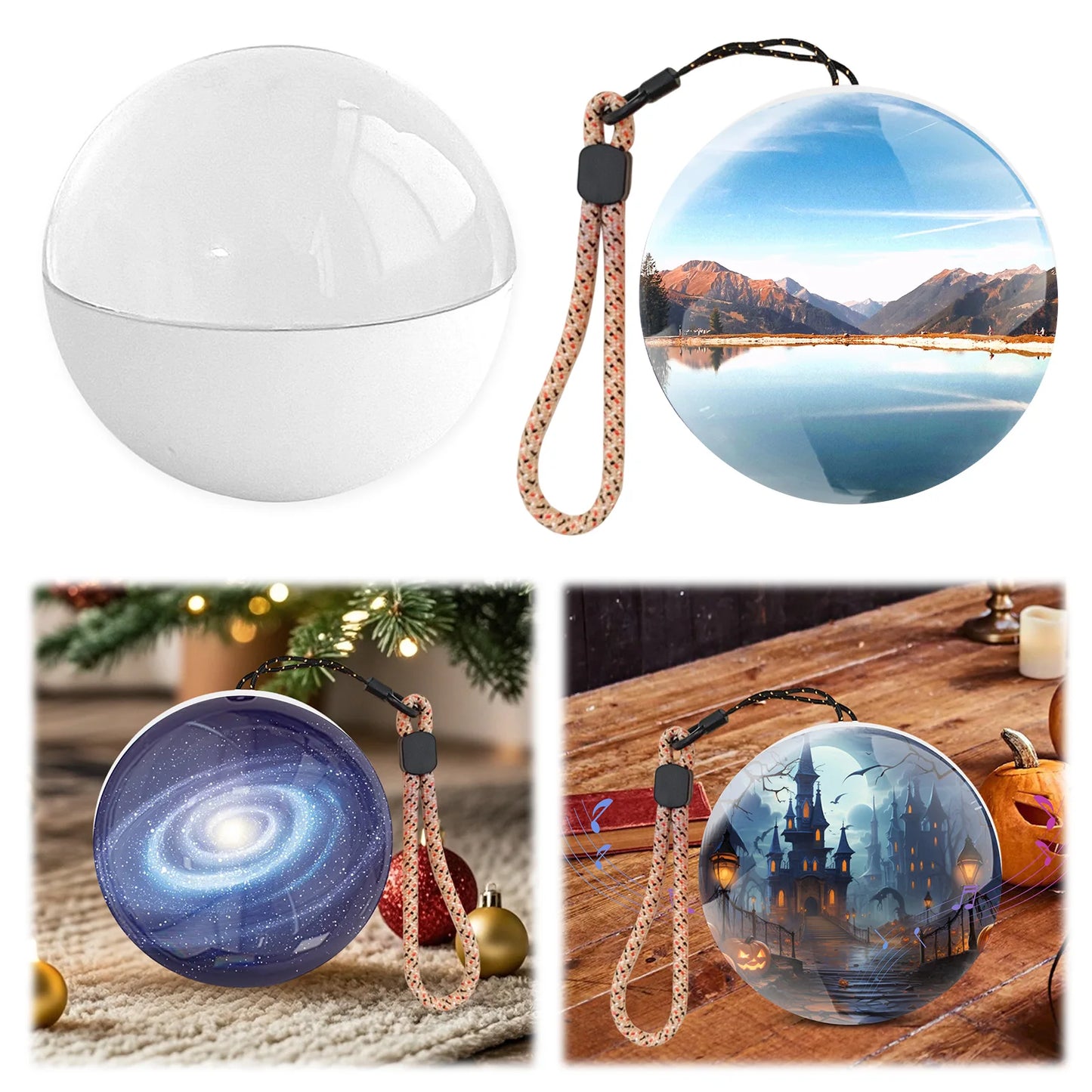 Video Christmas Decoration Digital Memory Sphere – Upload Videos & Photos | 3D Crystal Ball Video Display Gift for Birthday, Anniversary, Christmas