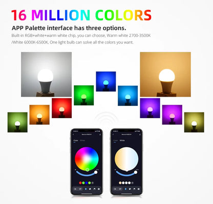 Bluetooth Smart Bulb Alexa Led Lamp E27 RGB Smart Light Bulbs 90V-265V Smart Lamps For Smart Life Home lighting decoration