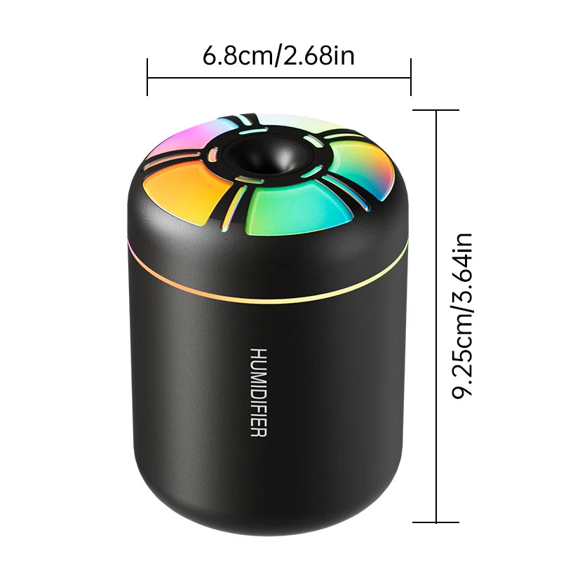 Powerful and Efficient Air Humidifier 180ML Aromatherapy Aroma Diffuser Essential Oil with Colorful Lights for Home Car Bedroom