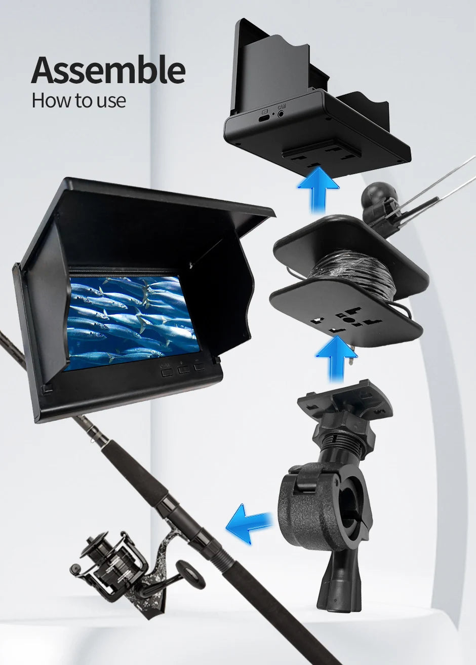 Underwater Fishing Camera 1080P HD 4.3 Inch Handheld LCD Ice Fishing Finder For Boat Kayak Sea Fishing With 5000amh Battery