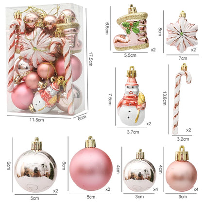 Christmas Decoration 29/20Pcs Christmas Tree Balls Hanging Pendant Candy Cane Pine Cone Ornament Set Christmas Home Decoration 2024 Navidad New Year