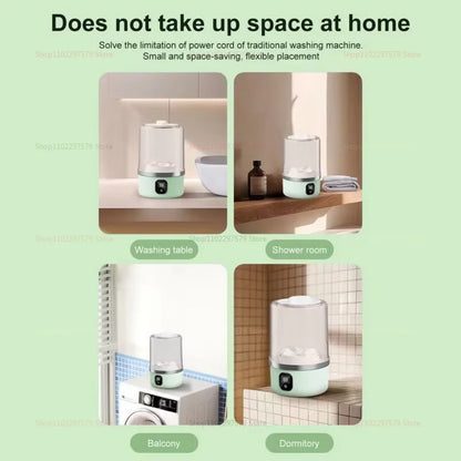 Portable Mini Washing Machine Compact Laundry Washer for Dorms Travel Camping Hotel Apartment Easy Clothes Cleaning