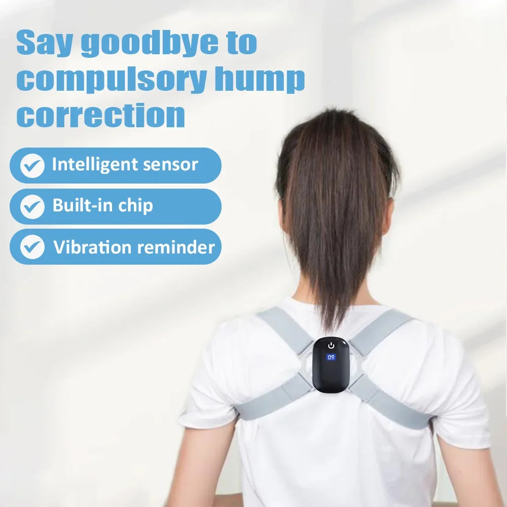 Smart Posture Corrector with Sensor – Vibrating Back & Neck Trainer for Adults & Kids (Invisible Adjustable Brace)