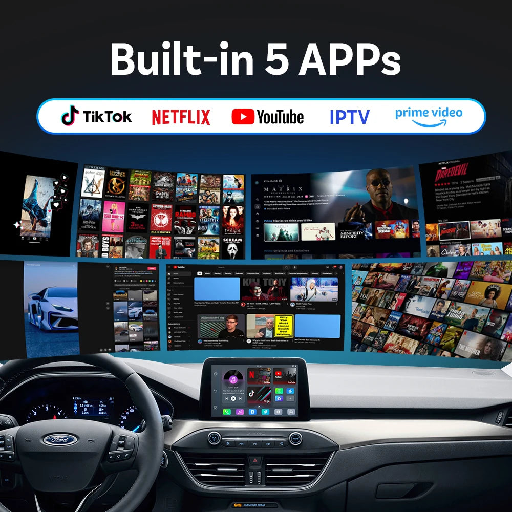 OTTOCAST Play2 Video Pro Carplay Ai Box Wireless Android Auto Adapter Built in Youtube Netflix TV BOX For VW Benz 99% of Cars