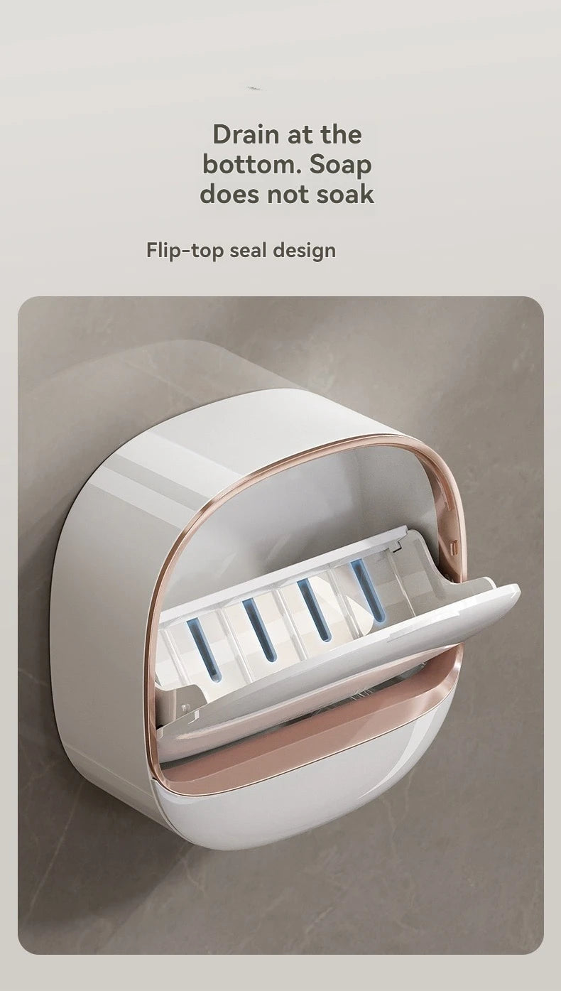 Waterproof Soap Box for Shower, Hanging Soap Holder with Drainage for Bathroom Storage