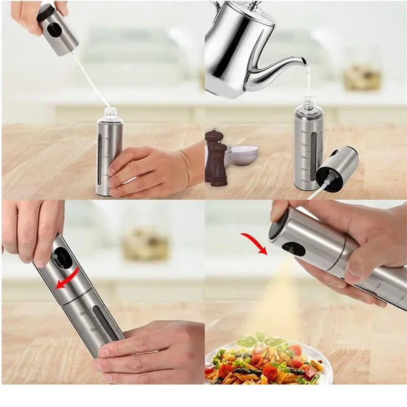BBQ Baking Olive Oil Spray Bottle 304 Stainless Steel Oil Spray Bottle Vinegar Spray Bottles BQ Sprayer Seasoning Bottle Kitche