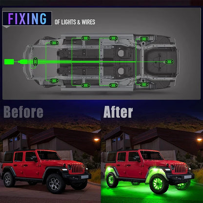 Underglow LED Car Lights Underbody Lamp Car RGB Ground Lighting App Control 12V Trail Rig Light Vehicle SUV Trucks Rock Lights
