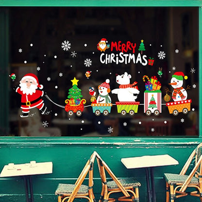 Christmas Window Stickers Merry Christmas Decorations for Home 2025 Christmas Wall Sticker Kids Room New Year Decoration 2026