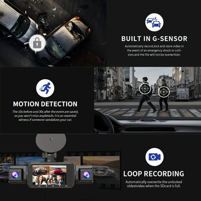 4Lens 360° Dash cam Voice 1080P Video Recorder Car DVR Recording camera Front left right Rear View Auto 4ch dashcam 24H Parking