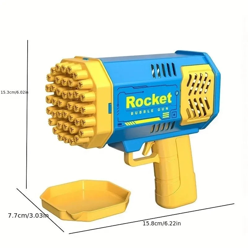 40-Hole Rocket Launcher Handheld Electric Automatic Bubble Gun Portable Party & Birthday Toy (Bubble Solution Not Included)