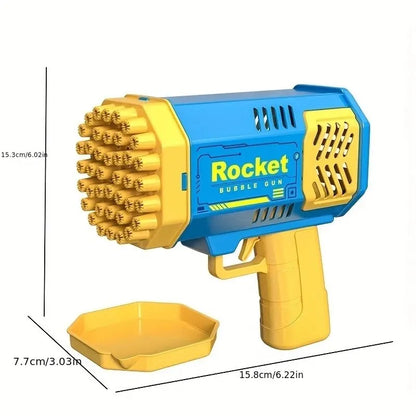 40-Hole Rocket Launcher Handheld Electric Automatic Bubble Gun Portable Party & Birthday Toy (Bubble Solution Not Included)
