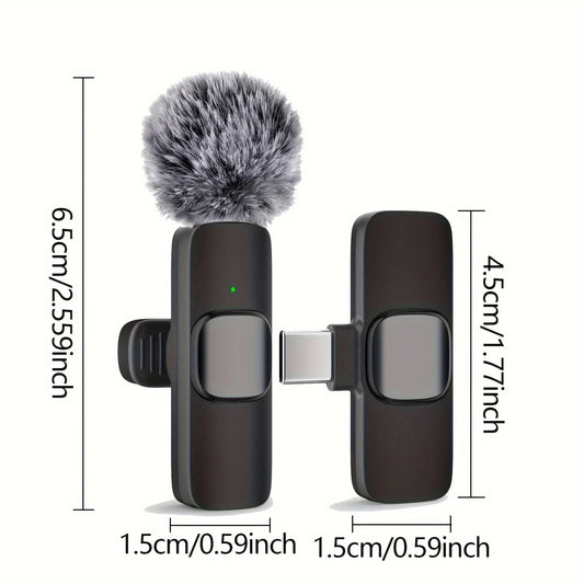 Wireless Microphone Type C Audio Recording for Live Streaming Video Conferencing Singing Video Conferencing Wireless Microphone