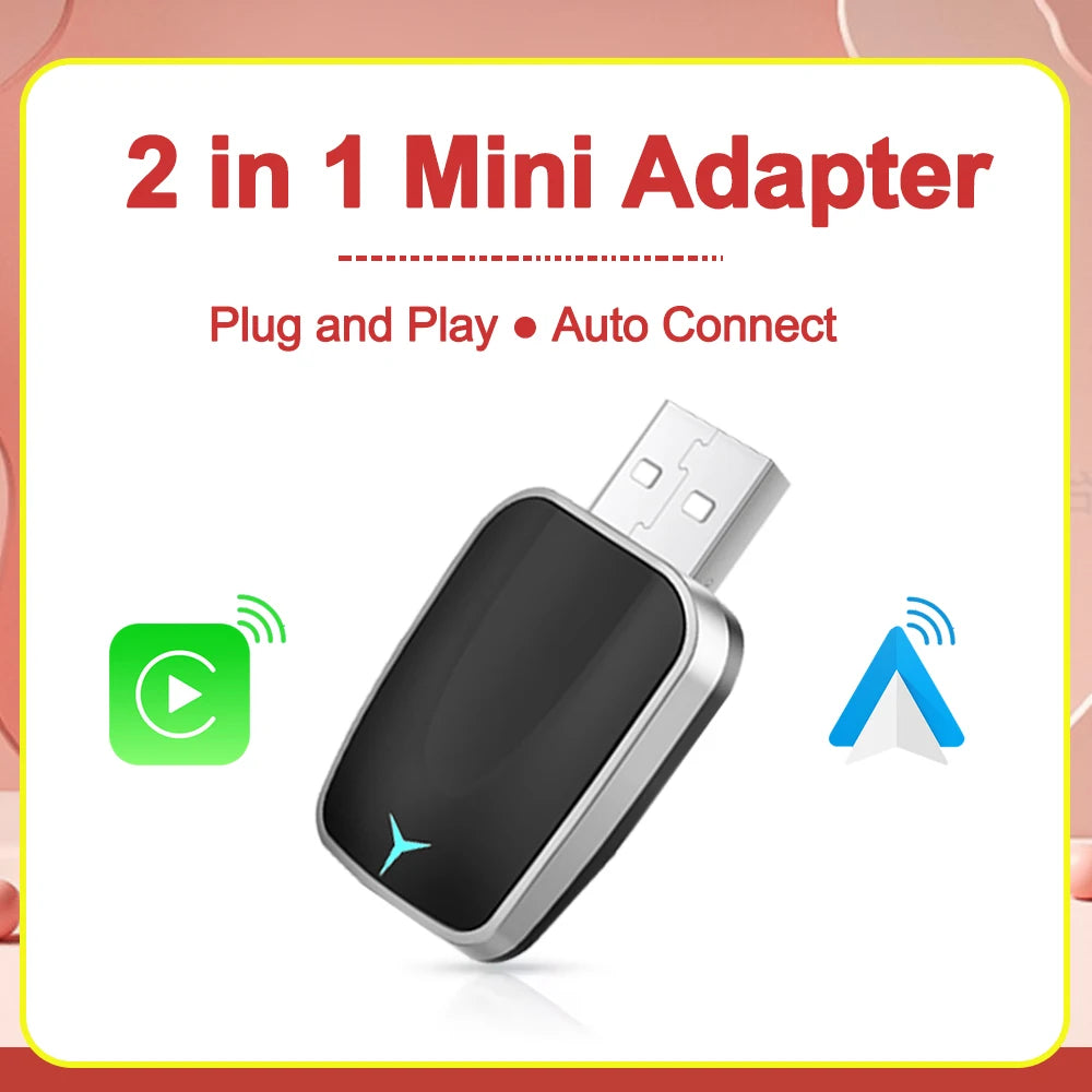 Wireless Carplay Android Auto Adapter Smart Mini Bt Wifi Usb Dongle For OEM Car Plug and Play WiFi Bluetooth Auto Connect