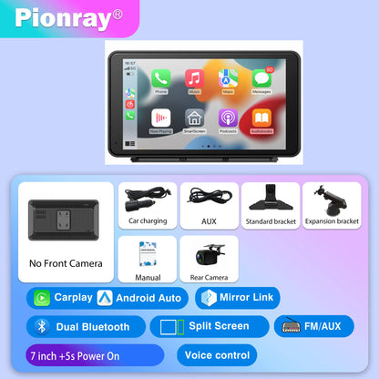 Pionray Universal 7"/10.26" Wireless CarPlay & Android Auto Portable Touchscreen Car Radio Multimedia Player