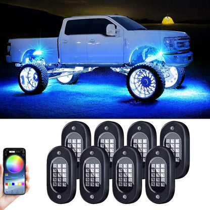Underglow LED Car Lights Underbody Lamp Car RGB Ground Lighting App Control 12V Trail Rig Light Vehicle SUV Trucks Rock Lights