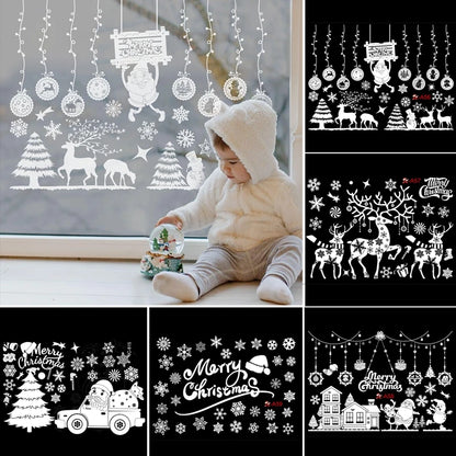 Christmas Window Stickers Merry Christmas Decorations for Home 2025 Christmas Wall Sticker Kids Room New Year Decoration 2026