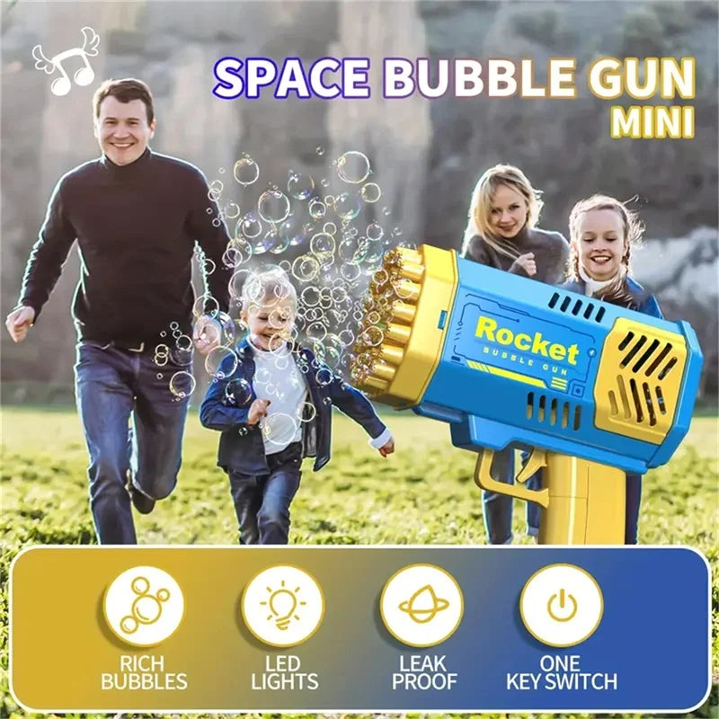 40-Hole Rocket Launcher Handheld Electric Automatic Bubble Gun Portable Party & Birthday Toy (Bubble Solution Not Included)