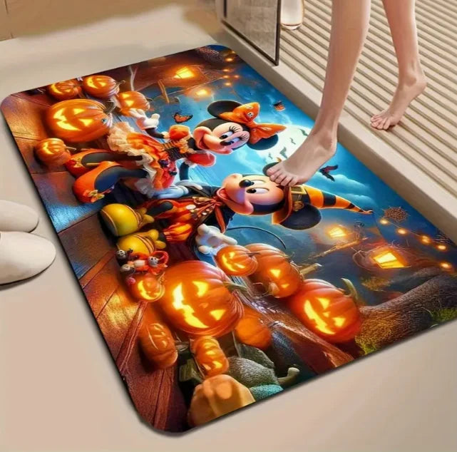 Mickey and Minnie Doormat Halloween Living Room Bathroom Birthday Christmas Home Gifts Party Holiday Essentials Decoration Gift