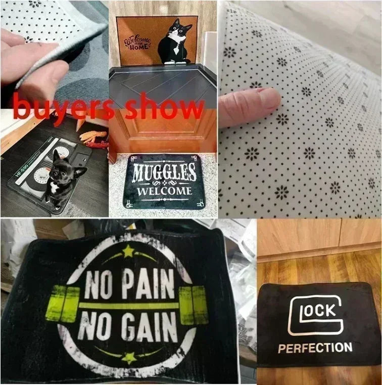 Mickey and Minnie Doormat Halloween Living Room Bathroom Birthday Christmas Home Gifts Party Holiday Essentials Decoration Gift