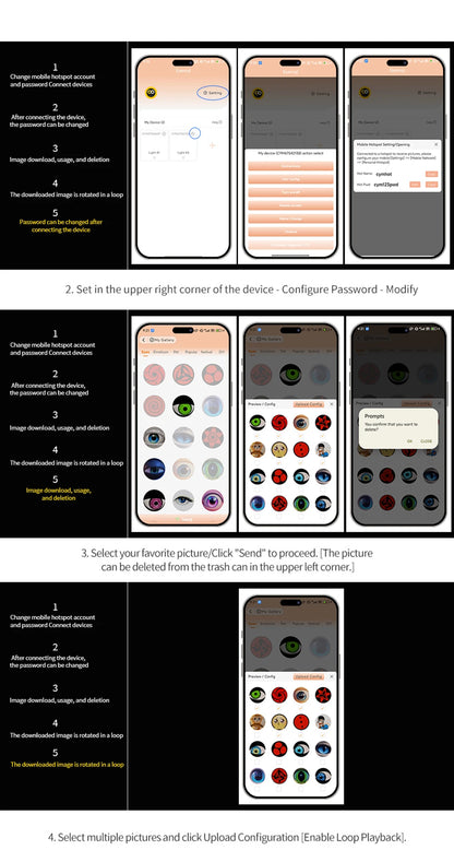 Motorcycle Devil's Eye Lamp Electric Bicycle Rear Light Rear Mirror Modification Eagle Eye LED Dynamic Atmosphere APP Control