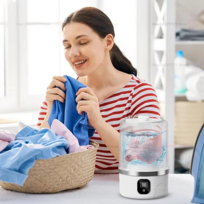 Portable Mini Washing Machine Compact Laundry Washer for Dorms Travel Camping Hotel Apartment Easy Clothes Cleaning