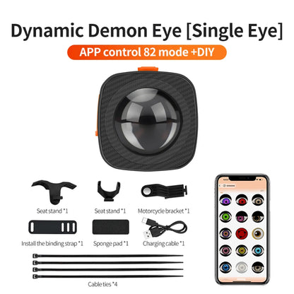 Motorcycle Devil's Eye Lamp Electric Bicycle Rear Light Rear Mirror Modification Eagle Eye LED Dynamic Atmosphere APP Control