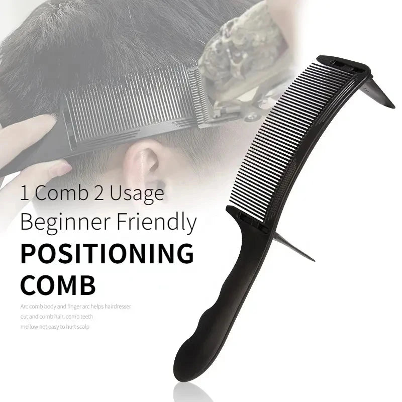 Barber Flat Top Haircut Comb Curved Hair Clipping Cutting Arced Comb Professional Hair Cutting Curved Positioning Comb