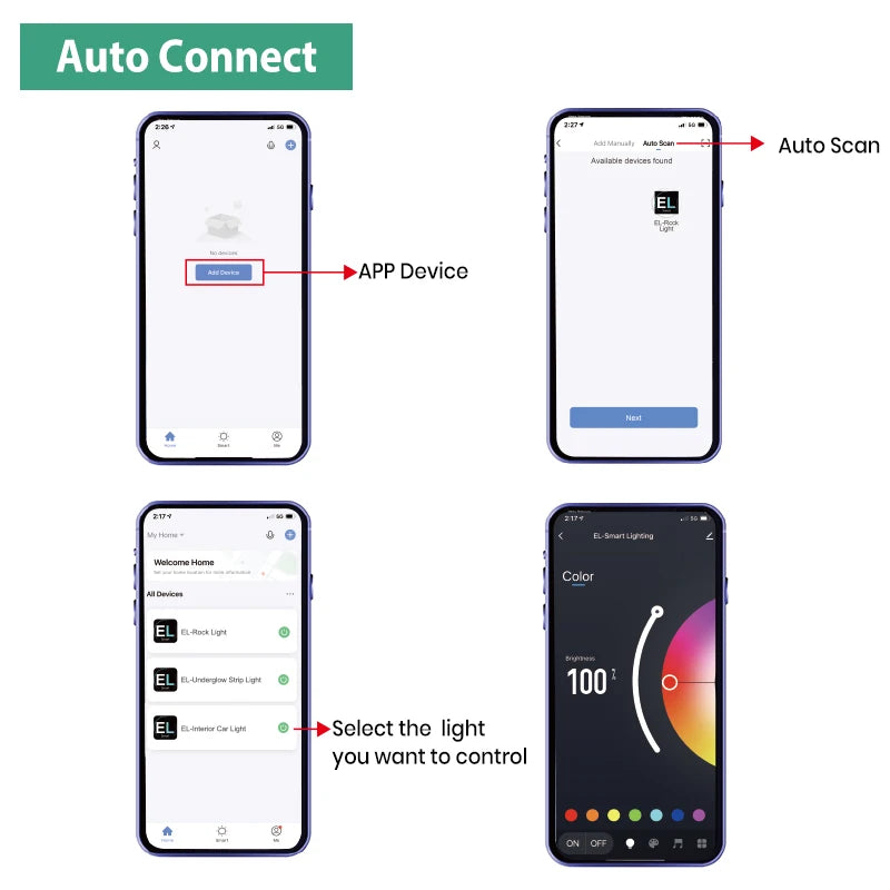 Underglow LED Car Lights Underbody Lamp Car RGB Ground Lighting App Control 12V Trail Rig Light Vehicle SUV Trucks Rock Lights