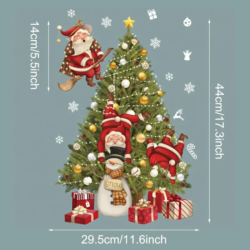 Christmas Window Stickers Merry Christmas Decorations for Home 2025 Christmas Wall Sticker Kids Room New Year Decoration 2026