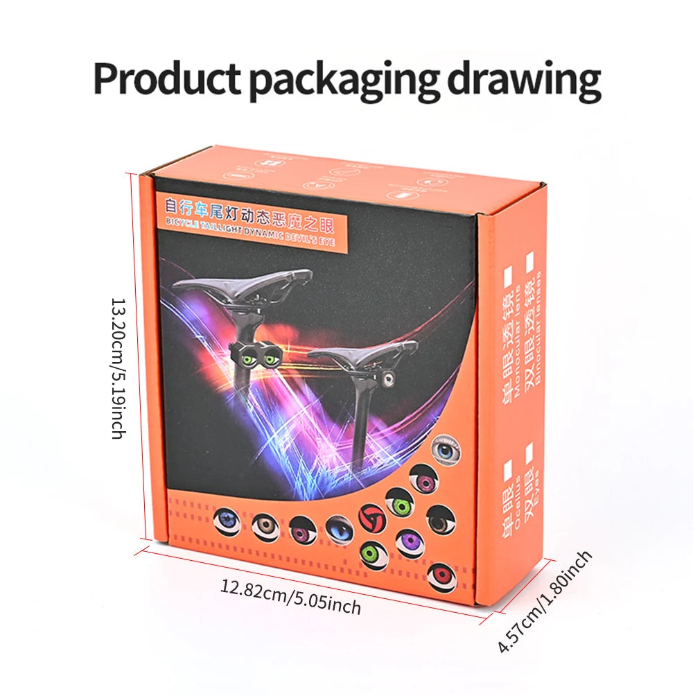 Motorcycle Devil's Eye Lamp Electric Bicycle Rear Light Rear Mirror Modification Eagle Eye LED Dynamic Atmosphere APP Control