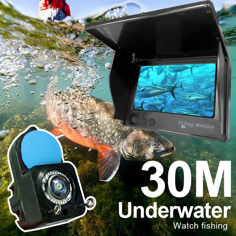 Fish Finder with Underwater 1080P HD Camera – 4.3" LCD Screen, Night Vision, 5000mAh Battery, Portable Fishing Tool for Ice, Lake & Boat Fishing