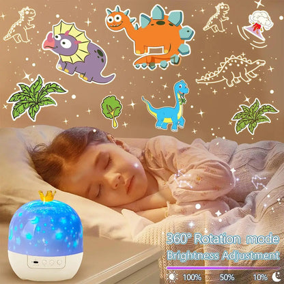 Crown Galaxy Projector 21 In 1 Light Lamp Night For Kids Usb Powered Led Decoration Toddler Projection Atmosphere Happy Birthday