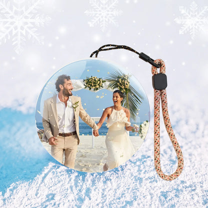 Video Christmas Decoration Digital Memory Sphere – Upload Videos & Photos | 3D Crystal Ball Video Display Gift for Birthday, Anniversary, Christmas