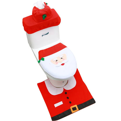 Cute Christmas Toilet Seat Covers Creative Santa Claus Bathroom Mat Xmas Supplies for Home New Year Gift Navidad Decor